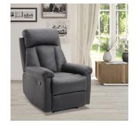 HOMCOM Sillón Relax Reclinable Tapizado en PU Butaca de Salón con Reposapiés Retráctil Respaldo Alto Resposabrazos y Asiento Acolchados Grueso 80x97x107 cm Negro