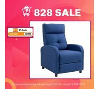 HOMCOM Sillón Relax Reclinable Manual con Apertura Push hasta 155º Azul
