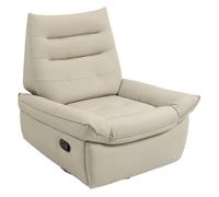HOMCOM Sillón Relax Reclinable Manual 3 en 1, Sillón Relax Giratorio, Función Balancín, Tapizado en PU, Reposapiés, Asiento Amplio, Acolchado Grueso, Butaca Reclinable hasta 135º, Crema