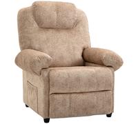 HOMCOM Sillón Relax Reclinable Manual con Reposapiés Retráctil y Bolsillos Beige