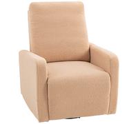 HOMCOM Sillón Relax Reclinable Manual hasta 135º con Reposabrazos Reposapiés Acolchado Grueso Función de Balanceo 360° Marrón