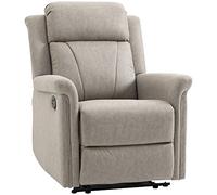 HOMCOM Sillón Relax Reclinable Manual, Sillón Relax de Tela con Reposabrazos, Reposapiés, Respaldo Alto, Acolchado Grueso, Butaca Reclinable hasta 135º para Salón, Dormitorio, Oficina, Gris