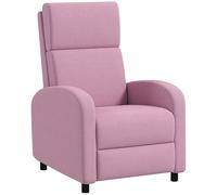 HOMCOM Sillón Relax Reclinable Manual Sillón Relax Tapizado en Lino Sintético con Reposapiés Respaldo Alto Carga 120 kg Butaca Reclinable para Dormitorio Oficina Rosa