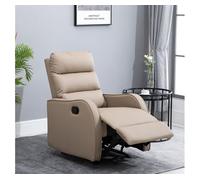 Homcom sillón relax reclinable manual, sillón relax tapizado en pu con reposapiés retráctil, acolchado grueso, butaca reclinable hasta 160º, para salón, dormitorio, marrón claro, 65x89x100 cm