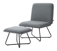 HOMCOM Sillón Relax Sillón de Salón con Reposapiés Butaca para Dormitorio sin Brazos con Patas de Acero en Forma de Cruz para Sala de Estar Gris Oscuro