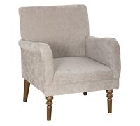 HOMCOM Sillón Relax, Sofá Individual, Tapizado en Lino, Reposabrazos Estilizados, Patas de Madera Maciza, Acolchado Grueso para Salón, Dormitorio y Oficina, Gris