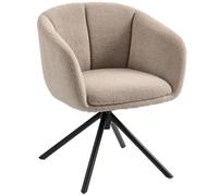 HOMCOM Sillón, Silla tapizada con cómoda silla giratoria, cubierta acogedora, hasta 120 kg, Marrón Claro