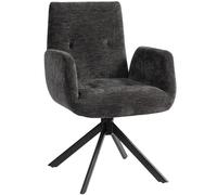 HOMCOM Sillón tapizado, sillón de acento, diseño moderno, giratorio, hasta 120 kg, negro
