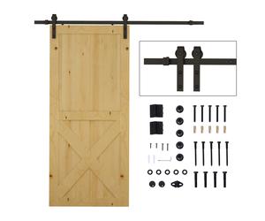 HOMCOM Sistema de puerta corredera sistema de galandaje para puerta de 35-45 mm de grosor y ancho máximo de 1 m carga máxima de 100 kg Aosom España