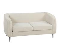 HOMCOM Sofá 2 plazas en terciopelo, sofá de salón moderno 160 cm, asiento amplio acolchado, cojín grueso con muelles, beige
