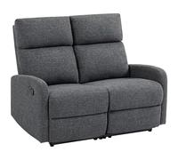 HOMCOM Sofá 2 Plazas Reclinable a 145° máx y Tapizado en Franela Gris 124x91x100 cm Aosom España