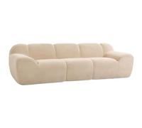 HOMCOM Sofá 3 plazas de Chenilla Moderno 233 cm Beige | Asiento profundo, reposabrazos anchos, acolchado grueso con muelles de bolsillo, completamente comprimido, sin montaje.