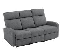 HOMCOM Sofá 3 Plazas Reclinable de forma Independiente con Revestimiento de Felpa Gris, 179x91x98 cm
