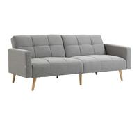 HOMCOM Sofá cama 2 en 1 205 x 88 cm, sofá con función cama, sofá con cojín de asiento, efecto lino gris Aosom España