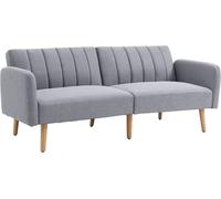 HOMCOM Sofá Cama de 2 Plazas en Tela con Respaldo Ajustable en 3 Posiciones y Reposabrazos Desmontables Gris Aosom España