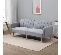 HOMCOM Sofá Cama de 2 Plazas en Tela con Respaldo Ajustable en 3 Posiciones y Reposabrazos Desmontables Gris Aosom España