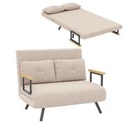 HOMCOM Sofá Cama de 2 Plazas 4 en 1 Sofá Cama Plegable Tapizado en Terciopelo con Respaldo Ajustable de 5 Niveles y Almohadas Acolchadas para Oficina Dormitorio Salón 102x73x81 cm Azul