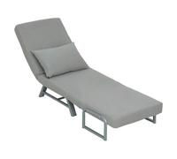 HOMCOM Sofá Cama de 1 Plaza 3 en 1, Sofá Cama Plegable Tapizado en Lino Sintético con Respaldo Ajustable de 5 Niveles y Almohada Acolchada, para Oficina, Dormitorio, Salón, 73x78x81 cm, Gris Claro
