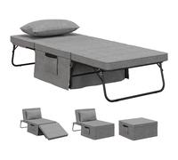 HOMCOM Sofá Cama de 1 Plaza 4 en 1 Respaldo Ajustable 75x80x74 cm Gris