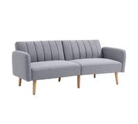 HOMCOM Sofá Cama de 2 Plazas Moderno 173x75x73 cm Sofá Cama Plegable Tapizado en Lino Sintético con Respaldo Ajustable en 3 Niveles y Reposabrazos Desmontables para Salón Oficina Gris