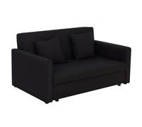 HOMCOM Sofá Cama de 2 Plazas Tapizado en Algodón con 2 Cojines Desmontables y Base de Almacenaje 152x101x81 cm Gris Carbón Aosom España