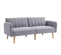 HOMCOM Sofá Cama de 2 Plazas en Tela con Respaldo Ajustable en 3 Posiciones y Reposabrazos Desmontables Gris Aosom España