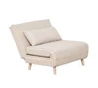 HOMCOM Sofá Cama Individual 3 en 1 94x78x80 cm Sillón Cama con Respaldo Ajustable en 6 Posiciones Almohada Acolchada Carga 350 kg para Oficina Dormitorio Salón Beige