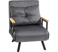 Homcom Sofá Cama Individual 63x73x81 cm Gris