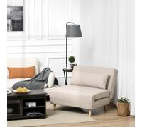 HOMCOM Sofá Cama Individual con Almohada Acolchado y Respaldo Ajustable en 6