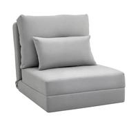 HOMCOM Sofá Cama Individual Plegable 3 en 1 Sillón Cama Gris Claro
