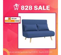 HOMCOM Sofá Cama Individual Plegable 3 en 1 Tapizado en Lino Rosa