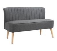HOMCOM Sofá de 2 Plazas, Acolchado Suave, Tapizado Fácil de Limpiar, Hasta 150 kg, 117 x 56,5 x 77 cm, Gris Claro