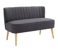 HOMCOM Sofá de 2 Plazas con Acolchado Suave, Tapizado Fácil de Cuidar, Soporta hasta 150 kg, 117 x 56,5 x 77 cm, Gris Oscuro