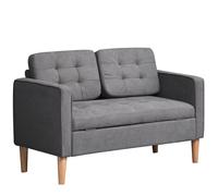 HOMCOM Sofá de 2 plazas con almacenamiento patas de madera sofá tapizado con aspecto de terciopelo para sala de estar 117x62x78 cm Aosom España