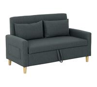 HOMCOM Sofá de 2 Plazas con Espacio Almacenamiento 135x71x84 cm Gris Oscuro