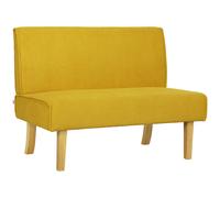 HOMCOM Sofá de 2 plazas con tela de pana acolchado grueso y patas de madera sólida para sala de estar dormitorio oficina Amarillo Aosom España