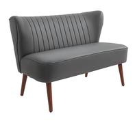 homcom Sofá de 2 plazas de diseño Moderno, Estructura de Madera y Revestimiento de Piel sintética Gris, 108,5 x 61 x 79 cm