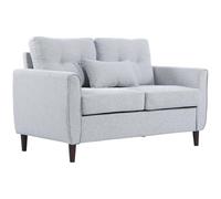 HOMCOM Sofá de 2 Plazas Sillón Biplaza para Salón con Cojines Asiento Acolchado Funda Lavable 140x78x83 cm Gris Claro Aosom España