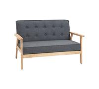 HOMCOM Sofá de 2 Plazas Gris con Cojines Acolchados y Patas de Madera Antideslizantes para Salón y Dormitorio 114x66x69 cm Aosom España