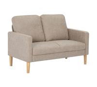 HOMCOM Sofá de 2 Plazas, Tapizado en Microfibra, Sofá Moderno con Patas de Madera, Reposabrazos, para Salón, Dormitorio, Oficina, Sala de Estar, 130x78x85 cm, Crema