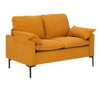 HOMCOM Sofá de 2 Plazas Terciopelo Patas de Metal 130x77x84 cm Gris