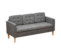 HOMCOM Sofá de 3 Plazas Acolchado con 3 Cojines y Reposabrazos Espacio de Almacenaje Estilo Moderno para Salón Dormitorio 166,5x62x82 cm Gris