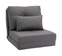 HOMCOM Sofá de Suelo Colchoneta Plegable Diseño 2 en 1 cojín extraíble 60x80x56 cm Gris Oscuro Aosom España