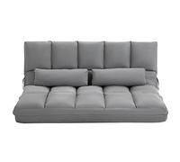 HomCom Sofá de Suelo Plegable con Respaldo reclinable en 7 Niveles y Cojines, 130 x 73 x 60 cm, Gris Claro