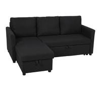 HOMCOM Sofá Esquinero Convertible Sofá Cama 3 Plazas 192 cm con Chaise Longue Reversible Almacenamiento Oculto Gris Antracita Aosom España
