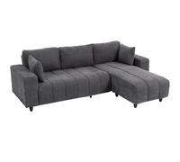 HOMCOM Sofá Esquinero Modular 242 cm 3 Plazas en L con Chaise Longue Reversible 2 Cojines Tejido Efecto Lino Gris Aosom España