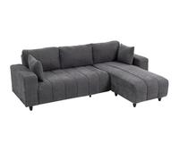 HOMCOM Sofá Modular seccional Chaise Ajustable 241cm Grande Gris carbón | Asiento integrado, sofá de 3 plazas, sofá en forma de L, cojín de muelles, 2 cojines, estructura de acero, sala de estar