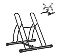 HOMCOM Soporte de Estacionamiento para 2 Bicicletas Garaje Portátil con Almohadilla Antideslizante 60x54x57 cm Negro Aosom España