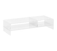 HOMCOM Soporte de monitor con estante de almacenamiento 50.8x19x12cm | Elevador de monitor para monitores de hasta 24 pulgadas, soporte de escritorio para PC portátil hasta 5 kg, acrílico