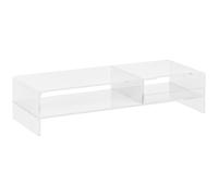 HOMCOM Soporte de Monitor con Estante para Teclado transparente para Monitores de hasta 24 Pulgadas 2 Niveles Acrílico 50,8x19x12 cm Aosom España